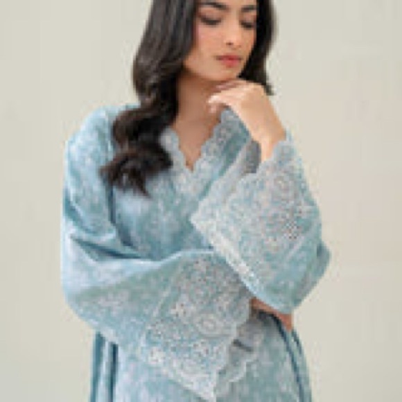 Limelight Other - Limelight Embroidered Trim Kurta - Soft Blue L